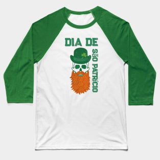 Saint Patrick's Day Skull Design Baseball T-Shirt